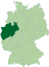 Map of Germany: Position of the Oberliga West highlighted