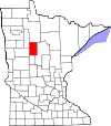 State map highlighting Hubbard County