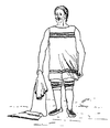 1911 drawing of how his clothes would have been worn.