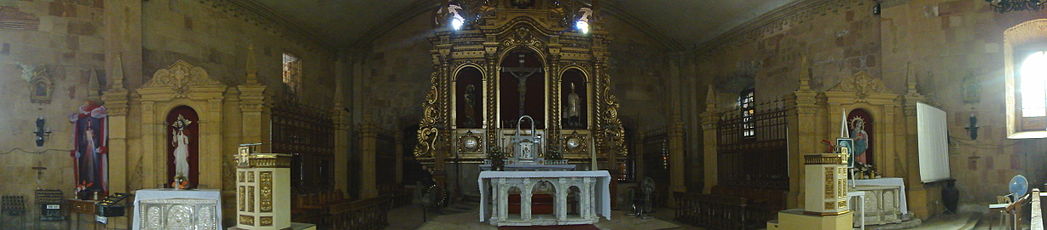 A panoramic view of the altar of Miag-ao Church