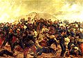 The Battle of Arica by Juan Lepiani depicts Bolognesi's final moments. Oil on canvas, Lima, Peru.