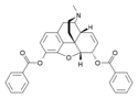 Chemical structure of Dibenzoylmorphine.