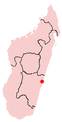 Location of Mananjary in Madagascar