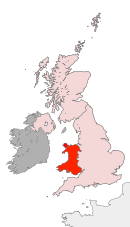 Location of Wales highlighted within the United Kingdom