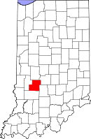 Map of Indiana highlighting Owen County