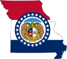 Flag map of Missouri