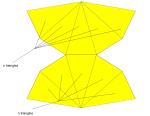 A n-gonal bipyramid net, in this example a pentagonal bipyramid