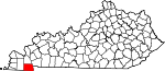 State map highlighting Calloway County