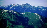 Mount Tate and Mount Tsurugi from Mount Asahi 2000-07-30.jpg