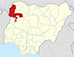 Map of Nigeria highlighting Kebbi State