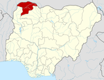 Map of Nigeria highlighting Sokoto State