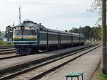 Tallinn-Rapla passenger train in Liiva railway station. Estonia, in 2009
