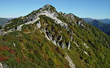 Mount Tsubakuro from Hut Enazanso 2002-09-24.jpg