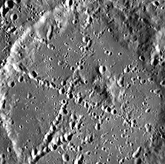 A yet-unnamed crater with 'x' marked across its surface