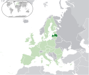 Map showing Latvia in Europe