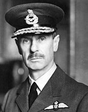 Head-and-shoulders portrait of a uniformed British air force general in his 50s wearing