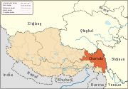 Location of Qamdo Prefecture in the Tibet Autonomous Region