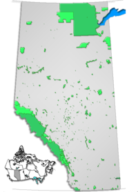 Map showing the location of O'Brien Provincial Park
