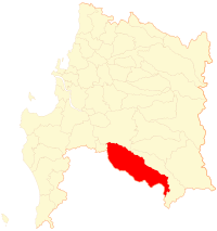 Map of the Mulchén commune in the Biobío Region