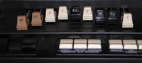 The drawbars of the Hammond organ