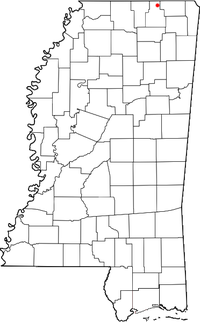 Location of Chalybeate, Mississippi