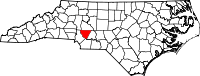 Map of North Carolina highlighting Cabarrus County