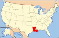 Map of the U.S. highlighting Louisiana