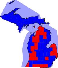 Michigan Gubernatorial Election Results by county, 2006.png