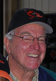 Dick Hall in a Baltimore Orioles baseball cap, undated