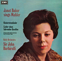 The album cover is dominated by a photograph of Janet Baker with slightly downcast eyes and introspective facial expression.