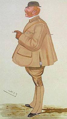 Cartoon of a ginger-haired paunchy gentleman in tweeds
