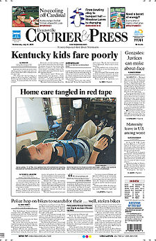 The Evansville Courier & Press front page.jpg