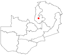 Location of Mansa in Zambia