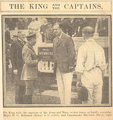 Major D C Robinson and King George V at Lords.jpg