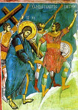 Christ Carrying the Cross, a fresco from Dečani.