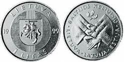 1 litas coin - Baltic Way (1999).jpg