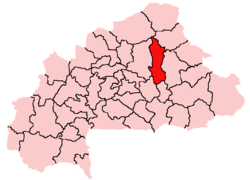 Location of Namentenga Province in Burkina Faso