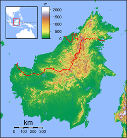 Debak is located in Borneo Topography