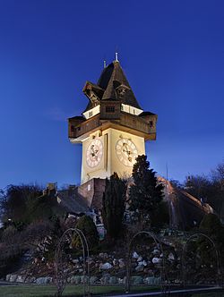 The Grazer Schloßberg Clock Tower.