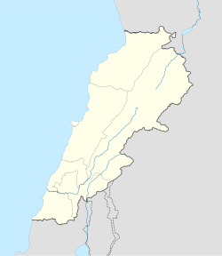 Map showing the location of Damour within Lebanon