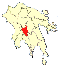 Location of Megalopoli Province