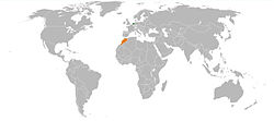 Map indicating locations of The Netherlands and Morocco