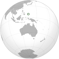 Palau is marked in green and in turn circled in green for better identification.
