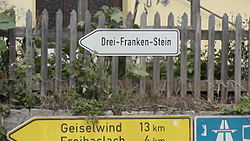 Sign to Dreifrankenstein in Burghaslach