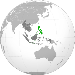 Location of  Philippines  (green)in ASEAN  (dark grey)  —  [Legend]
