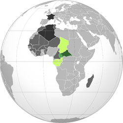 Location of Oubangui-Chari
