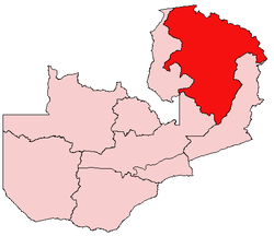 Location of Northern Province in Zambia