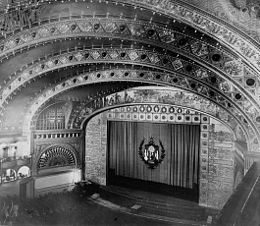 Photo of the interior of the Auditorium Theatre with a view from the balcony