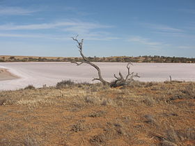 Pink Lakes (salt lakes) in national park