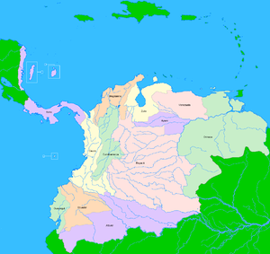 The Republic of Gran Colombia divided into departments — 1824-06-25